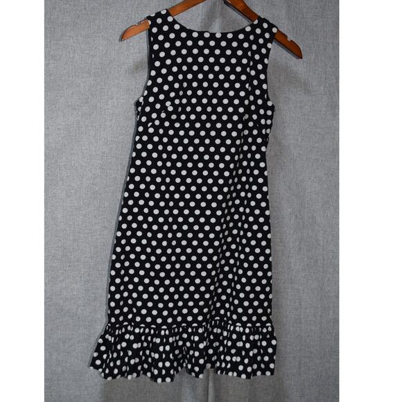 Betsey Johnson Black White Polka Dot Sleeveless Dress Size 2 - Picture 1 of 3